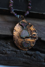 Watermelon Tourmaline Electroformed Copper Pendant Necklace – Raw Gemstone Jewelry